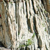 Josh Wharton leading the crux first pitch.  Photo by Dan Gambino.