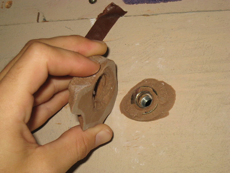 Proof that the training works:  A half-pad crimp I ripped off my wall.  