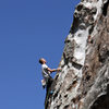 Trent on Rollercoaster - his first ever lead climb.