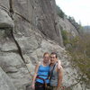 Mary and I at the base of one of our favorite crags, Unfinished Concerto at Looking Glass.