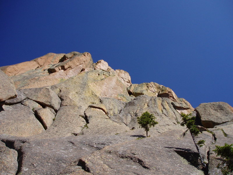 The final summit headwall.