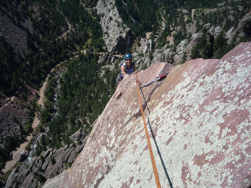 Suzanne Shroader nearing the top.