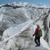 Bill on the Brady Icefield, looking towards the Fairweather Mountain Range