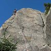 Tim Trezise nears the top of Cornerstone's hidden inside corner.