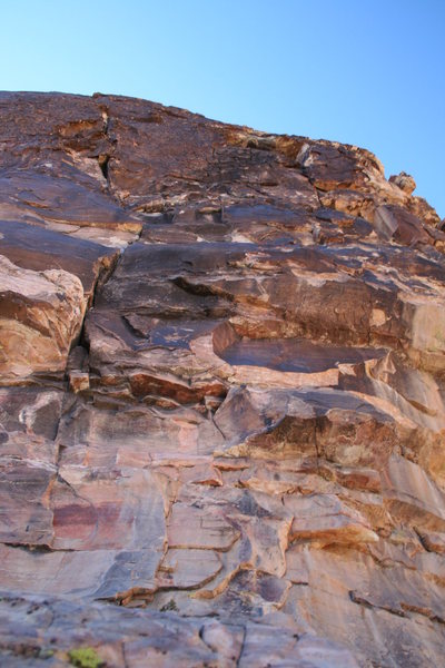 The crux, and very classic, 5.6 pitch. Taken by B. Krijger.