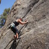 Taylor finishing the crux sequence.