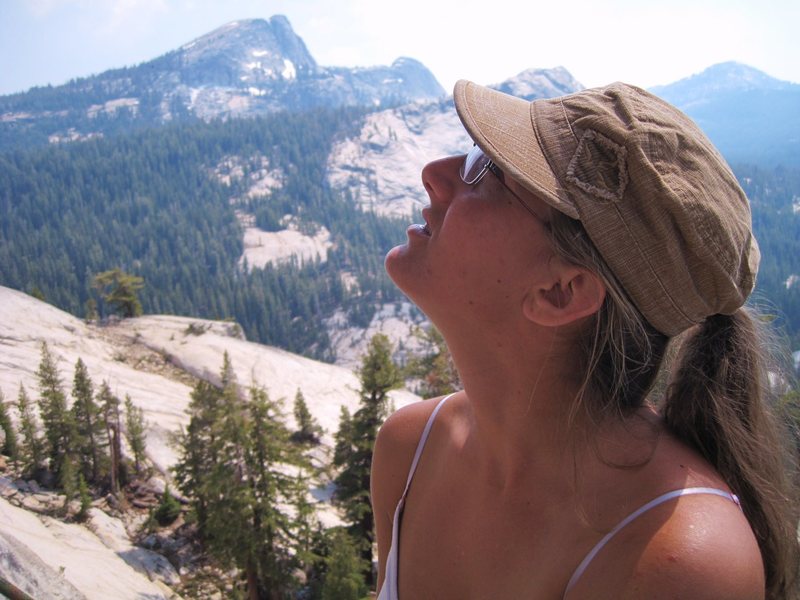 Belaying at Pitch 2 of West Crack in Yosemite.... pre-epic...