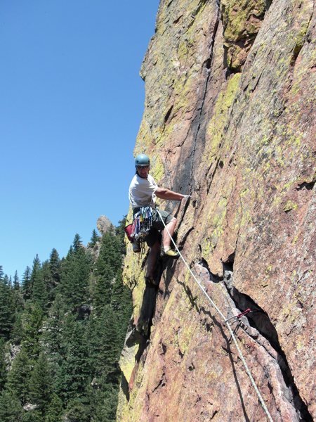 Kevin Presley leading the classic pitch 4 traverse.