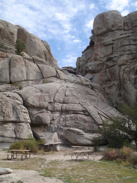 Our campsite @ The Breadloaves - Chad slept up in the saddle between the rocks.