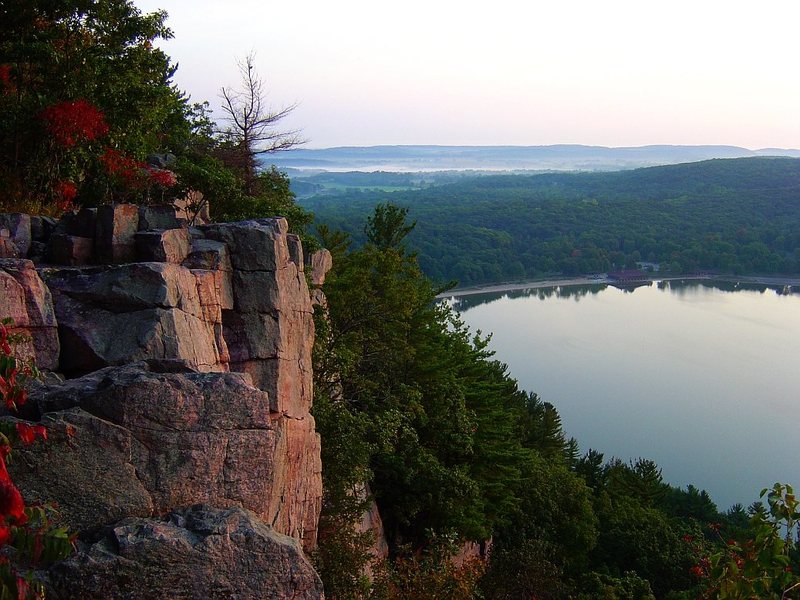 Looking north towards Baraboo, sunrise, September 09.