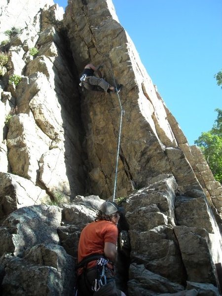 mike climbing battle ship