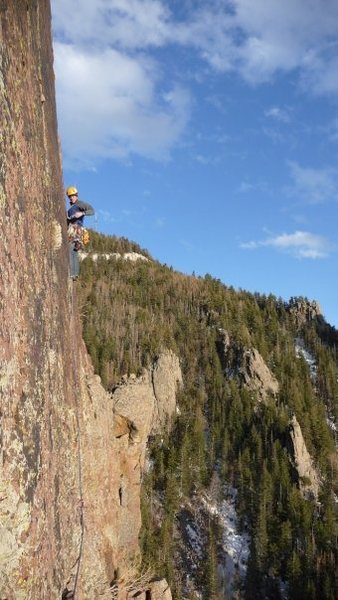 Climbing the headwall of Second Comming