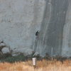 Roger traversing the base of Big Rock.<br>
9-13-09