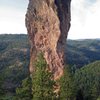 The pillar from the trail just before it drops down to the base of the N. Face.