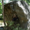 Jared Lavacque flashing Fridge Center V4 at the Fridge area @ Leavenworth Canyon