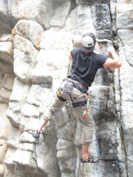 Jason working the crux.