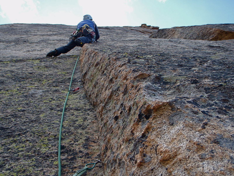 Seth on the final 5.11 pitch.