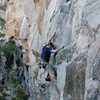 Unknown climber in the crux.