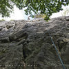 Michael at the anchors after leading Warm-up 1. First route in Gov. Dodge State Park, a nice climb made a bit harder with all the darn wasps.