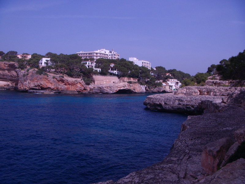 A DWS cliff across from the bolted routes at Cala Santanyi.