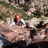 Coming over the headwall to the second belay.