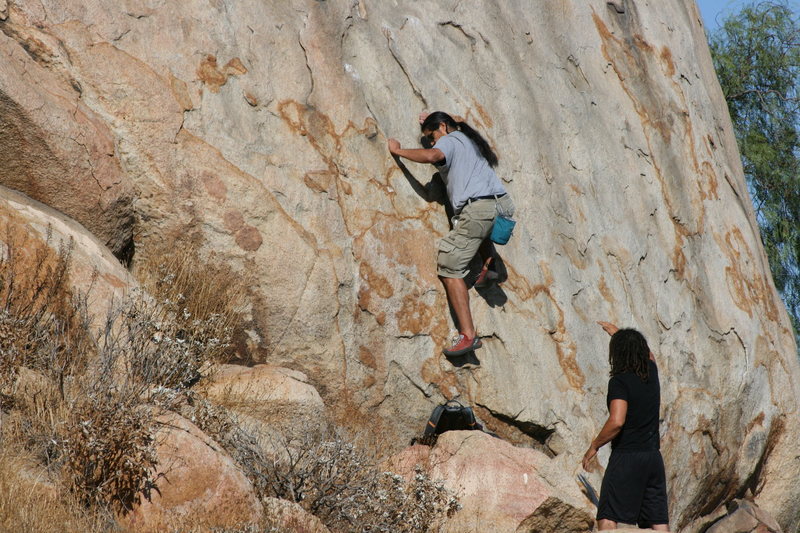 Al on Joe Browns Helmet. His first time on this climb. Nice on sight for him.