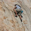 Al on Joe Browns Helmet. His first time on this climb. Nice on sight for him.