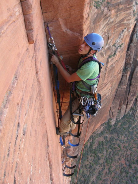 Tristan hanging on a hook on P8. Sep 26, 2009.