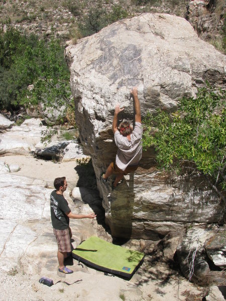 Topping out Action Arete.