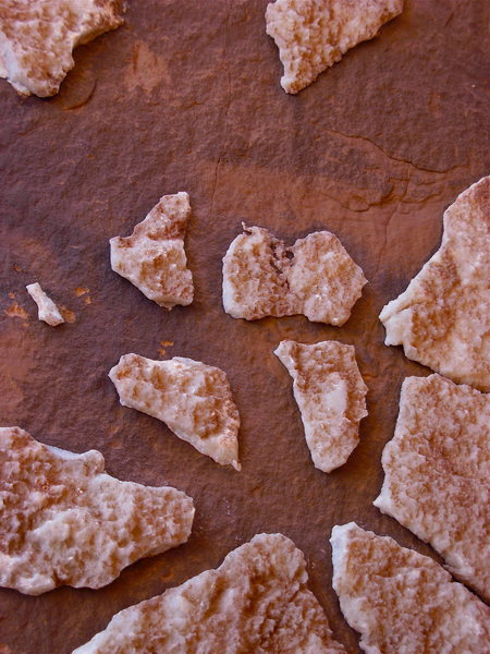 Calcite detail, N Chimney belay.