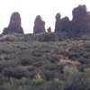 Tonka Tower is second from left. Climb begins on opposite side.