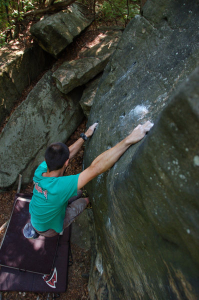 Another angle of The Scoop.  Foley's Wall Left.  The Ridge Bouldering, Connellsville, PA