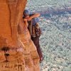 Showing the fine art of French Freeing on  the 2nd pitch of Mars Attacks, Sedona, AZ.