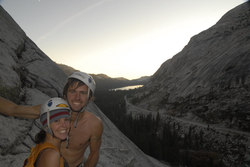 Moira and I in Toulumne after a near death off route scramble fest