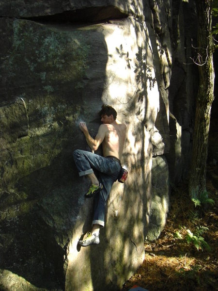 Rumors are true, Rhoads went bouldering(only after we went rope climbing).  Here he gets some Sex and Chocolate.