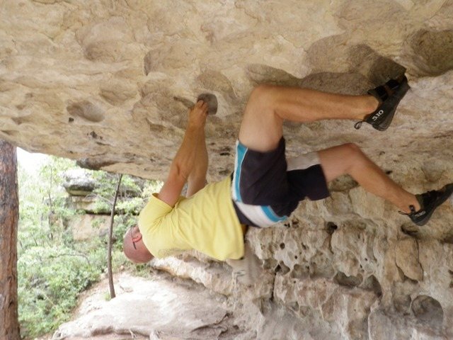 My friend, Phil, on the Bat Roof at Priest Draw.