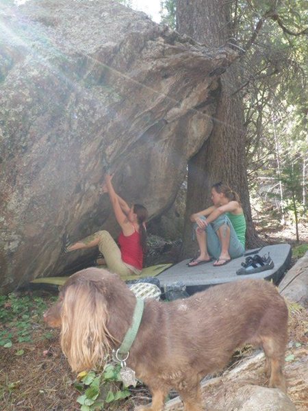 A boulder problem on Snowbowl.