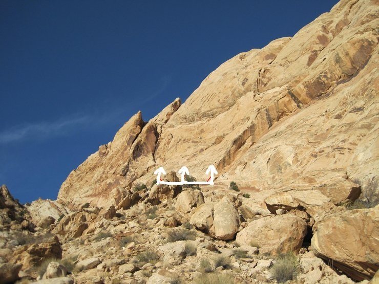 View of the Rat Slab from the canyon floor