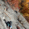 my dad in the crux on pitch 1