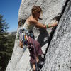 Ginger starting out on Crescent Arch, Tuolumne Meadows