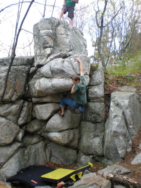 Climbing the orb and giving the finger to society.