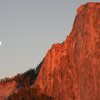 Half Dome and the Moon at the end of the day