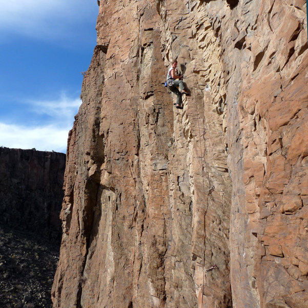 Perkins working through the crux. November 2009.