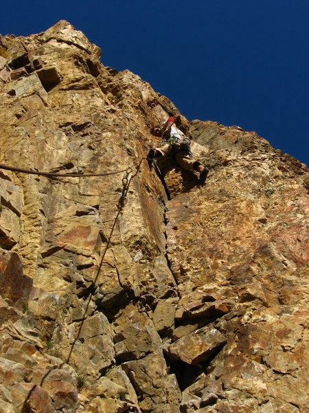 Jesse leading Day as Night, 5.10a