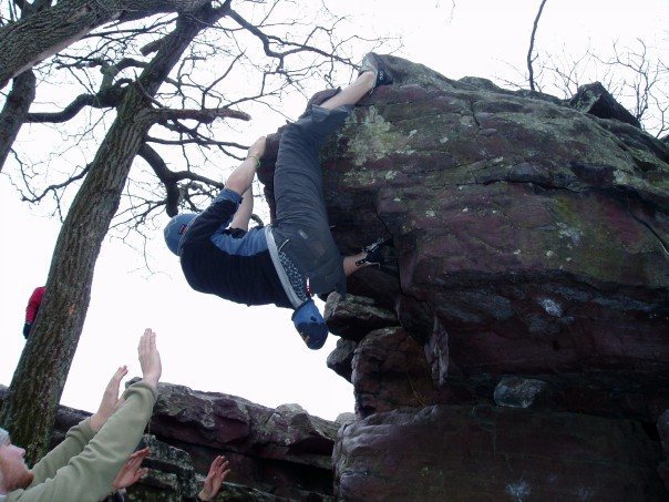 bouldering at Devil's Lake ,Wisconsin