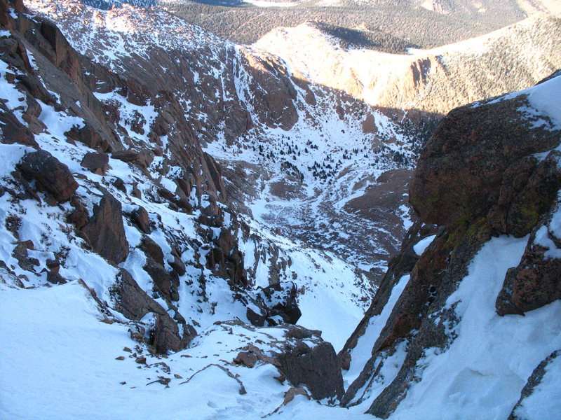 Looking down from the top of the 2nd pitch.