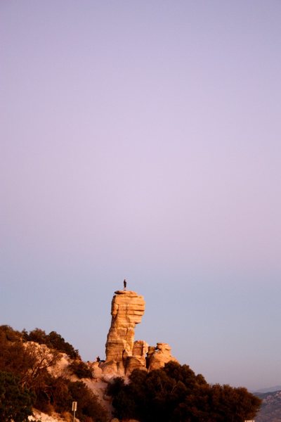 Derek Anderson catching the sunset before some night climbing.  