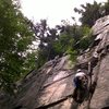 First Trad Lead "Maiming of the Shrew" Echo Crag, Franconia Notch, NH on July 12