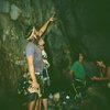 A group of Climbers inside the Secret Cave scope the route inside. Photo by Tony B, 10/09.