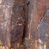 Colorado climbers Rich and Kevin (belaying) on the third pitch. November 2009.